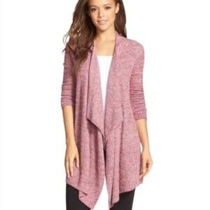 Barefoot Dreams Bamboo Chic Lite Calypso Wrap Sweater Cardigan Pink S/M